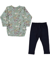 Set body cu pantalonasi, Iepurasi, bebe, vernil